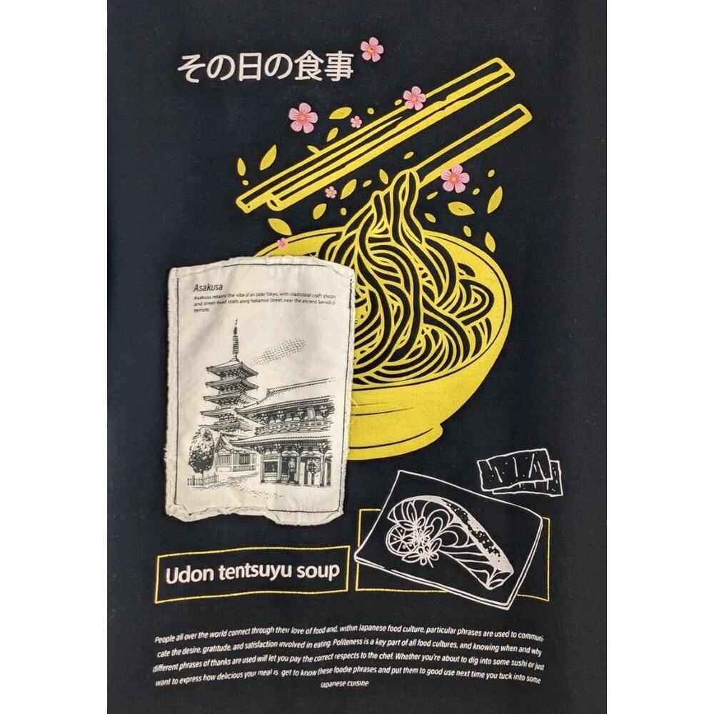 D&F Ricky Singh L Black Graphic Tee Tokyo Japan International Airport T-Shirt